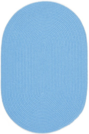 Happy Braids Solid Aqua Blue braided indoor/outdoor rug by Rhody Rug — oval