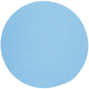 Happy Braids Solid Aqua Blue braided indoor/outdoor rug by Rhody Rug — round