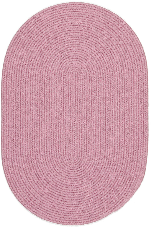 Happy Braids Solid Pink braided indoor/outdoor rug by Rhody Rug — oval