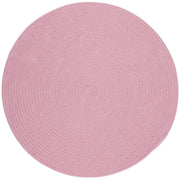 Happy Braids Solid Pink braided indoor/outdoor rug by Rhody Rug — round