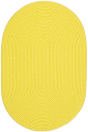 Happy Braids Solid Yellow braided indoor/outdoor rug by Rhody Rug — oval