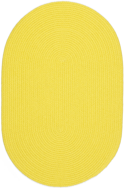 Happy Braids Solid Yellow braided indoor/outdoor rug by Rhody Rug — oval
