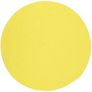 Happy Braids Solid Yellow braided indoor/outdoor rug by Rhody Rug — round