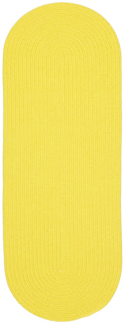 Happy Braids Solid Yellow braided indoor/outdoor rug by Rhody Rug — oval runner