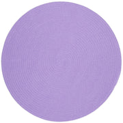Happy Braids Solid Violet braided indoor/outdoor rug by Rhody Rug — round