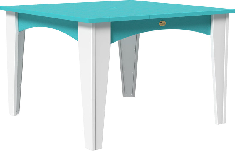 Island Dining Table 44 Square Aruba Blue