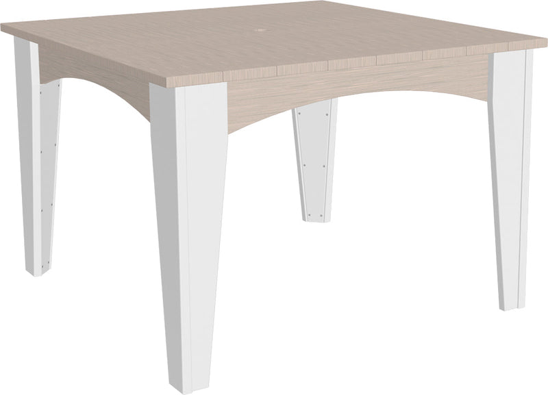 Island Dining Table 44 Square Birch White