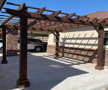 Load image into Gallery viewer, Best Redwood Super Deck Pergola – Enhance Your Outdoor Living Space