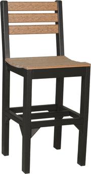 Island Side Chair Bar Height Antique Mahogany Black