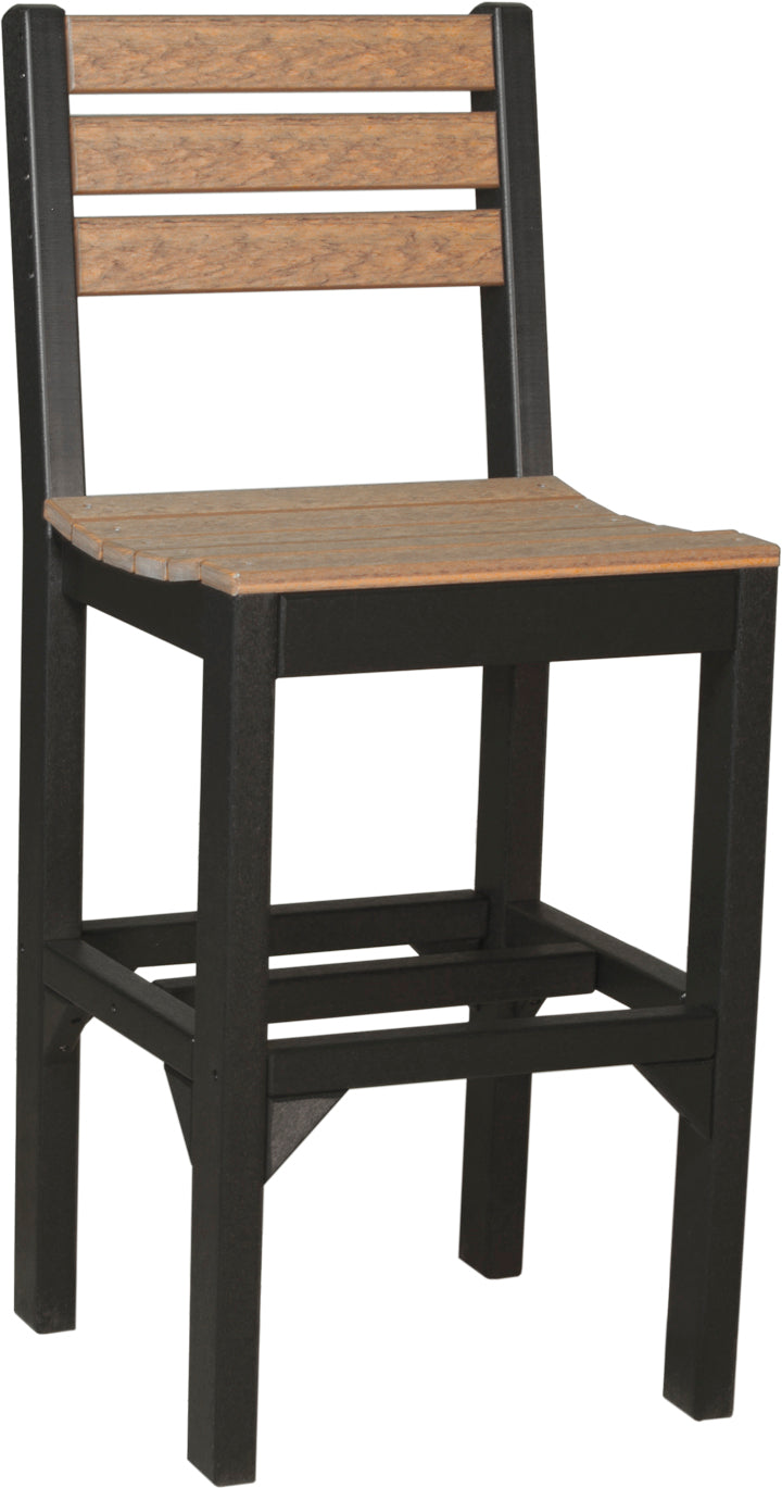 Island Side Chair Bar Height Antique Mahogany Black