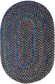 Katie Navy braided indoor rug by Rhody Rug — oval