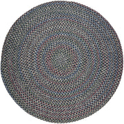 Katie Navy braided indoor rug by Rhody Rug — round