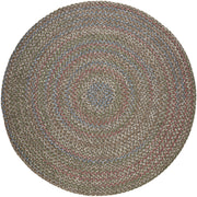 Katie Dk Taupe braided indoor rug by Rhody Rug — round