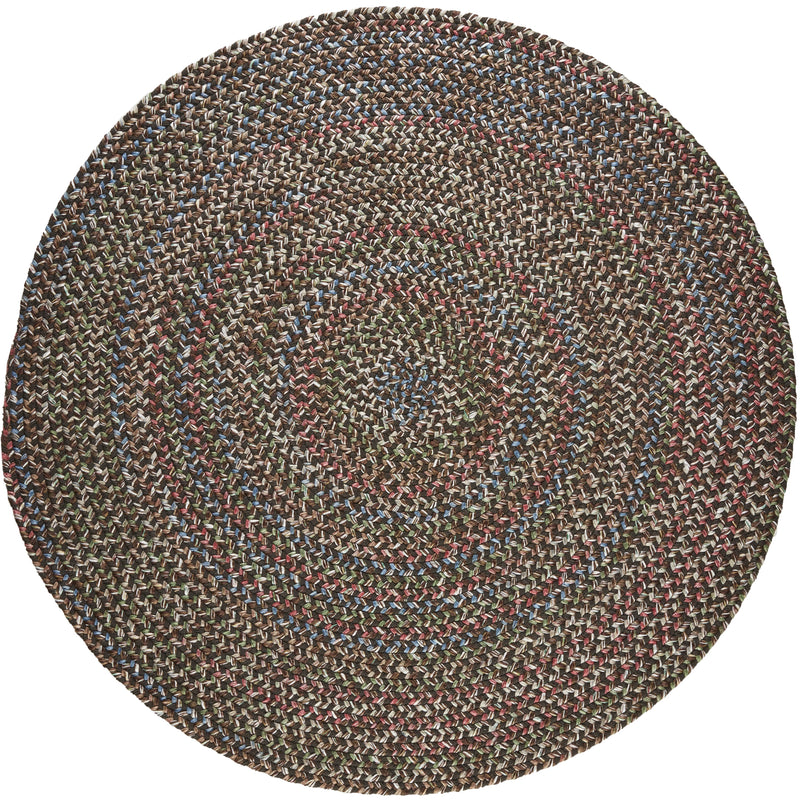 Katie Brown braided indoor rug by Rhody Rug — round