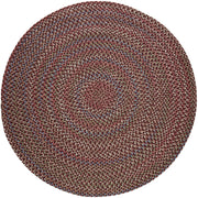 Katie Burgundy braided indoor rug by Rhody Rug — round