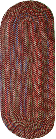 Katie Burgundy braided indoor rug by Rhody Rug — oval runner