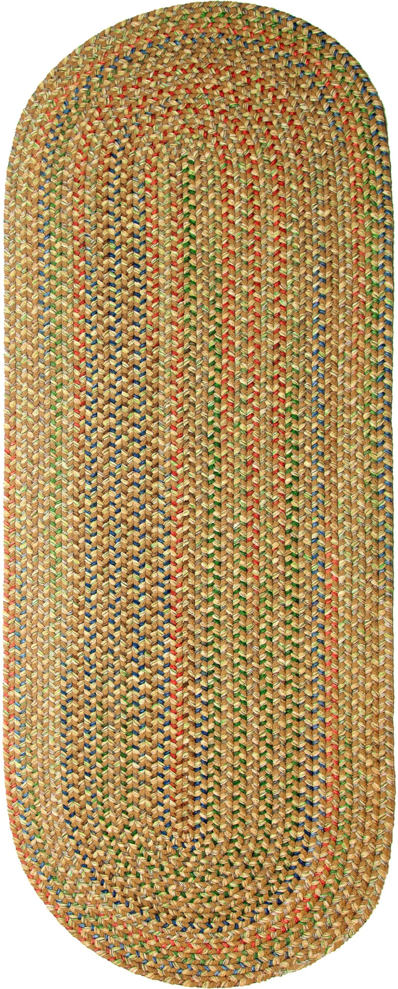 Katie Camel braided indoor rug by Rhody Rug — oval runner