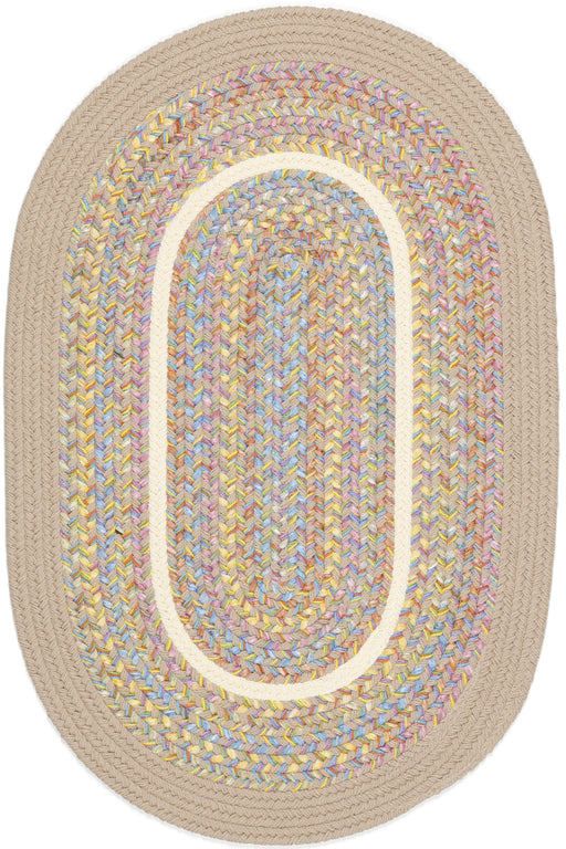 Kids' Isle SandBeige braided indoor rug by Rhody Rug — oval