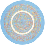 Kids' Isle Aqua Blue braided indoor rug by Rhody Rug — round
