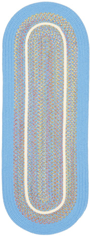 Kids' Isle Aqua Blue braided indoor rug by Rhody Rug — oval runner