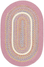 Kids' Isle Pink braided indoor rug by Rhody Rug — oval