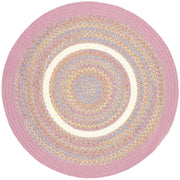Kids' Isle Pink braided indoor rug by Rhody Rug — round