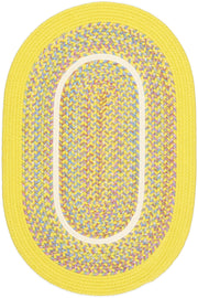 Kids' Isle Yellow braided indoor rug by Rhody Rug — oval