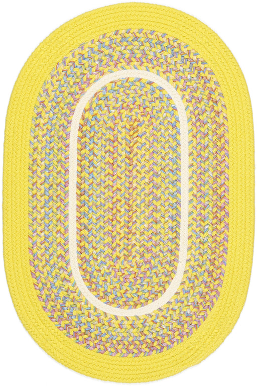 Kids' Isle Yellow braided indoor rug by Rhody Rug — oval