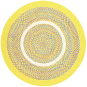 Kids' Isle Yellow braided indoor rug by Rhody Rug — round