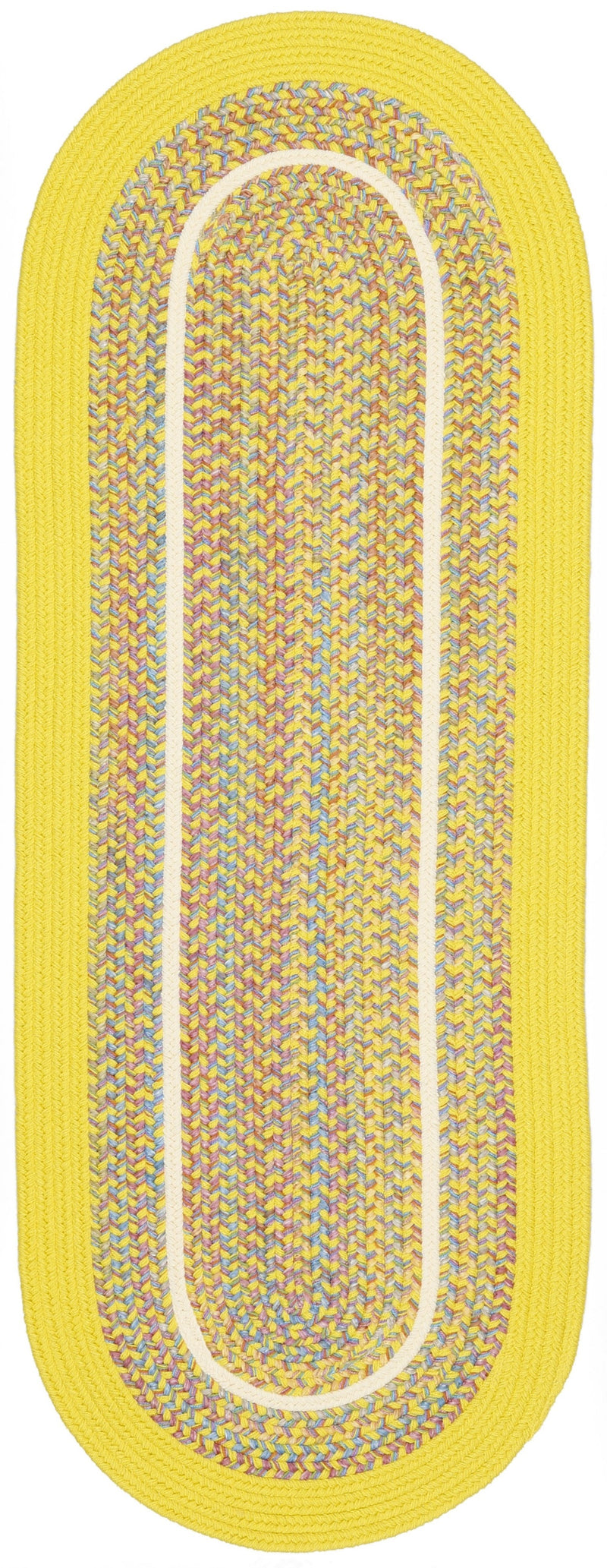 Kids' Isle Yellow braided indoor rug by Rhody Rug — oval runner