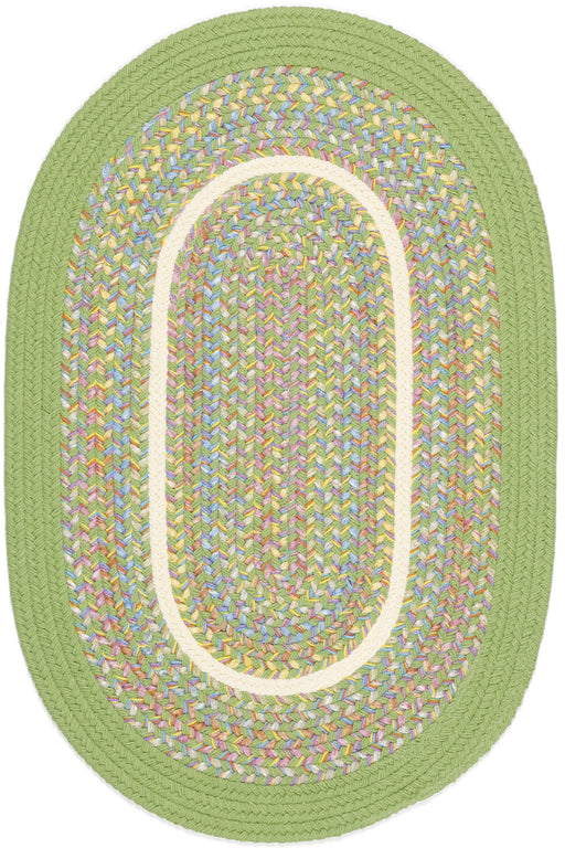 Kids' Isle Lime braided indoor rug by Rhody Rug — oval