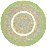 Kids' Isle Lime braided indoor rug by Rhody Rug — round