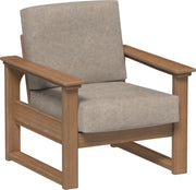 Lanai Deep Seating Chair Antique Mahogany-Marine Leatherette Ash Gray