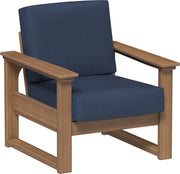 Lanai Deep Seating Chair Antique Mahogany-Spectrum Indigo