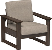 Lanai Deep Seating Chair Brazilian Walnut-Marine Leatherette Ash Gray