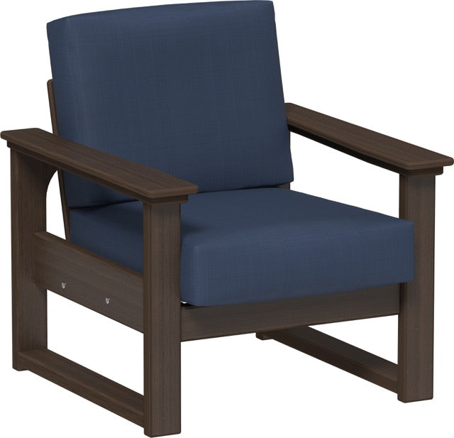 Lanai Deep Seating Chair Brazilian Walnut-Spectrum Indigo