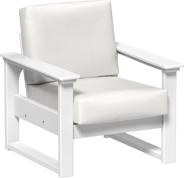 Lanai Deep Seating Chair White-Canvas