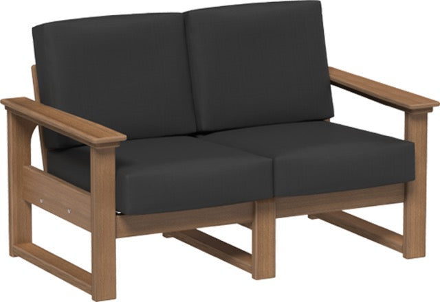 Lanai Deep Seating Loveseat Antique Mahogany-Spectrum Carbon