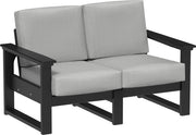 Lanai Deep Seating Loveseat Black-Spectrum Dove