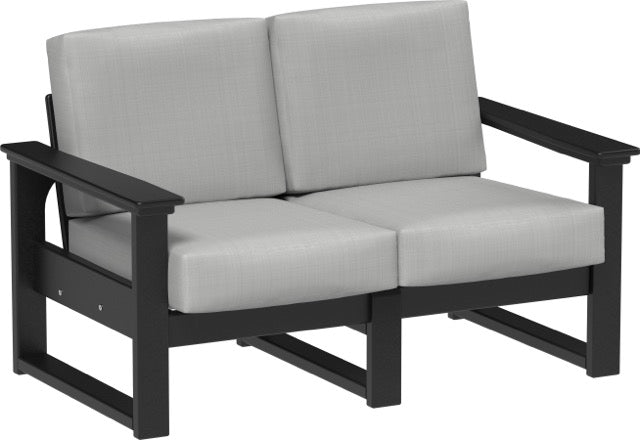 Lanai Deep Seating Loveseat Black-Spectrum Dove