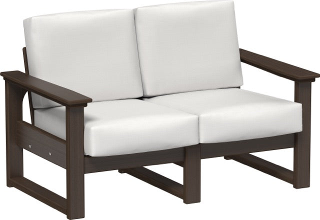 Lanai Deep Seating Loveseat Brazilian Walnut-Canvas