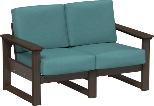 Lanai Deep Seating Loveseat Brazilian Walnut-Cast Breeze