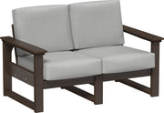 Lanai Deep Seating Loveseat Brazilian Walnut-Spectrum Dove