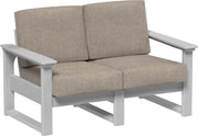 Lanai Deep Seating Loveseat Dove Gray-Marine Leatherette Ash Gray