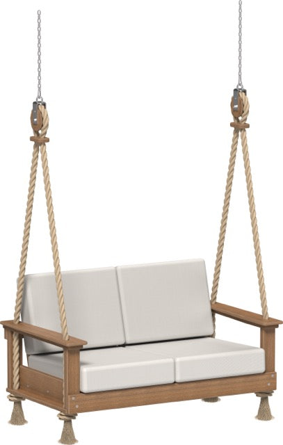 Lanai Deep Seating Loveseat Swing Antique Mahogany-Canvas