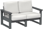 Lanai Deep Seating Loveseat Slate-Canvas