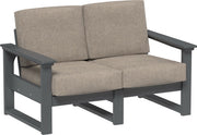 Lanai Deep Seating Loveseat Slate-Marine Leatherette Ash Gray