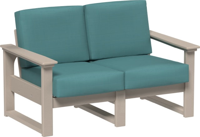 Lanai Deep Seating Loveseat Weatherwood-Cast Breeze