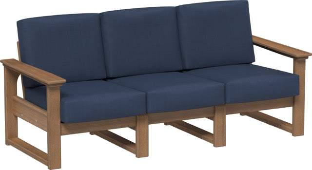 Lanai Deep Seating Sofa Antique Mahogany-Spectrum Indigo