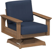 Lanai Deep Seating Swivel Rocker Antique Mahogany-Spectrum Indigo